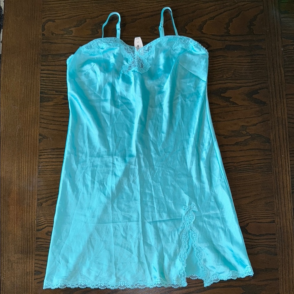 Elegant Blue Lace Chemise